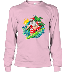 Christmas in July Santa Claus Hawaiian Surfing Gift Surf Long Sleeve T-Shirt Long Sleeve T-Shirt - FordPhuMy