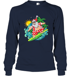 Christmas in July Santa Claus Hawaiian Surfing Gift Surf Long Sleeve T-Shirt