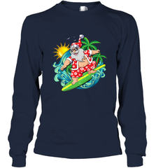 Christmas in July Santa Claus Hawaiian Surfing Gift Surf Long Sleeve T-Shirt Long Sleeve T-Shirt - FordPhuMy