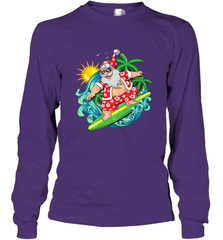 Christmas in July Santa Claus Hawaiian Surfing Gift Surf Long Sleeve T-Shirt Long Sleeve T-Shirt - FordPhuMy