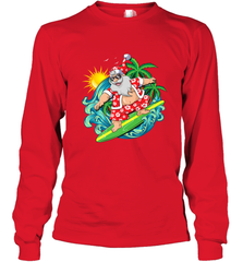 Christmas in July Santa Claus Hawaiian Surfing Gift Surf Long Sleeve T-Shirt Long Sleeve T-Shirt - FordPhuMy