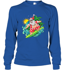 Christmas in July Santa Claus Hawaiian Surfing Gift Surf Long Sleeve T-Shirt Long Sleeve T-Shirt - FordPhuMy