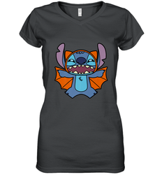 Disney Stitch Bat Halloween Costume Women's V-Neck T-Shirt