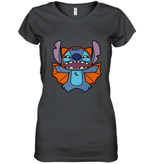 Disney Stitch Bat Halloween Costume Women's V-Neck T-Shirt Women's V-Neck T-Shirt - FordPhuMy