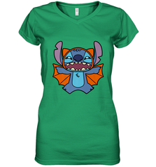 Disney Stitch Bat Halloween Costume Women's V-Neck T-Shirt Women's V-Neck T-Shirt - FordPhuMy