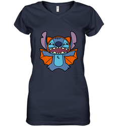 Disney Stitch Bat Halloween Costume Women's V-Neck T-Shirt