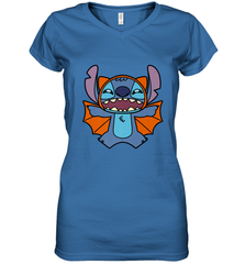 Disney Stitch Bat Halloween Costume Women's V-Neck T-Shirt Women's V-Neck T-Shirt - FordPhuMy