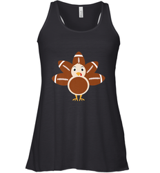 Funny Football Turkey Fall Thanksgiving Football Women's Racerback Tank