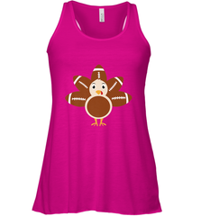 Funny Football Turkey Fall Thanksgiving Football Women's Racerback Tank Women's Racerback Tank - FordPhuMy