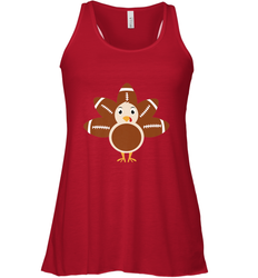 Funny Football Turkey Fall Thanksgiving Football Women's Racerback Tank