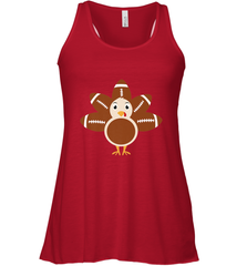 Funny Football Turkey Fall Thanksgiving Football Women's Racerback Tank Women's Racerback Tank - FordPhuMy