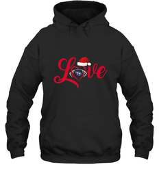 NFL Tennessee Titans Logo Christmas Santa Hat Love Heart Football Team Hooded Sweatshirt