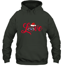 NFL Tennessee Titans Logo Christmas Santa Hat Love Heart Football Team Hooded Sweatshirt Hooded Sweatshirt - FordPhuMy