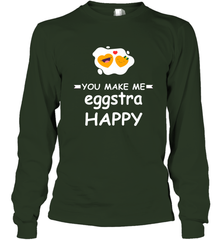 You Make Me Eggstra happy,Funny Valentine His and Her Couple Long Sleeve T-Shirt Long Sleeve T-Shirt - FordPhuMy