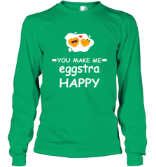 You Make Me Eggstra happy,Funny Valentine His and Her Couple Long Sleeve T-Shirt Long Sleeve T-Shirt - FordPhuMy
