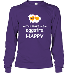 You Make Me Eggstra happy,Funny Valentine His and Her Couple Long Sleeve T-Shirt Long Sleeve T-Shirt - FordPhuMy