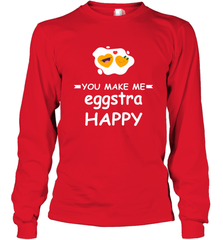 You Make Me Eggstra happy,Funny Valentine His and Her Couple Long Sleeve T-Shirt Long Sleeve T-Shirt - FordPhuMy