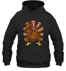 Cool Turkey Football Feathers Funny Thanksgiving Sports Hooded Sweatshirt