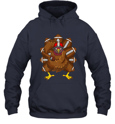 Cool Turkey Football Feathers Funny Thanksgiving Sports Hooded Sweatshirt