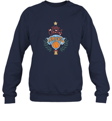 NBA New York Knicks Logo merry Christmas gilf Crewneck Sweatshirt Crewneck Sweatshirt - FordPhuMy