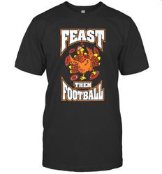 Funny Thanksgiving Turkey Feast Than Football Men's T-Shirt