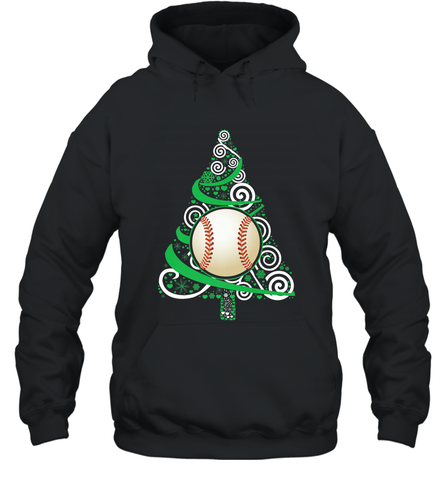 Christmas Tree Funny Cool Baseball Christmas Gifts Sports Hooded Sweatshirt Hooded Sweatshirt / Black / S Hooded Sweatshirt - FordPhuMy
