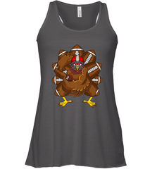 Cool Turkey Football Feathers Funny Thanksgiving Sports Women's Racerback Tank Women's Racerback Tank - FordPhuMy