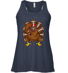 Cool Turkey Football Feathers Funny Thanksgiving Sports Women's Racerback Tank Women's Racerback Tank - FordPhuMy