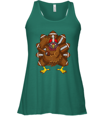 Cool Turkey Football Feathers Funny Thanksgiving Sports Women's Racerback Tank Women's Racerback Tank - FordPhuMy