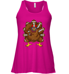 Cool Turkey Football Feathers Funny Thanksgiving Sports Women's Racerback Tank Women's Racerback Tank - FordPhuMy