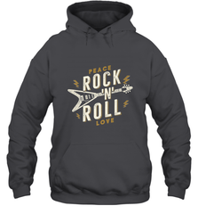 Peace Rock and Roll Love Music Guitar Retro Hippie Hooded Sweatshirt Hooded Sweatshirt - FordPhuMy