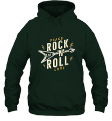 Peace Rock and Roll Love Music Guitar Retro Hippie Hooded Sweatshirt Hooded Sweatshirt - FordPhuMy