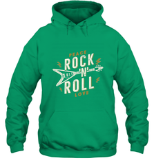 Peace Rock and Roll Love Music Guitar Retro Hippie Hooded Sweatshirt Hooded Sweatshirt - FordPhuMy