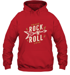 Peace Rock and Roll Love Music Guitar Retro Hippie Hooded Sweatshirt Hooded Sweatshirt - FordPhuMy