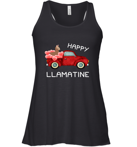 Happy Llamatine funny Valentine Day Llama costume Women's Racerback Tank Women's Racerback Tank / Black / XS Women's Racerback Tank - FordPhuMy