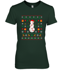 Christmas Baseball Snowman Reindeer In A Santa Hat Pajama Women's Premium T-Shirt Women's Premium T-Shirt - FordPhuMy