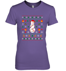 Christmas Baseball Snowman Reindeer In A Santa Hat Pajama Women's Premium T-Shirt Women's Premium T-Shirt - FordPhuMy