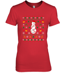 Christmas Baseball Snowman Reindeer In A Santa Hat Pajama Women's Premium T-Shirt Women's Premium T-Shirt - FordPhuMy