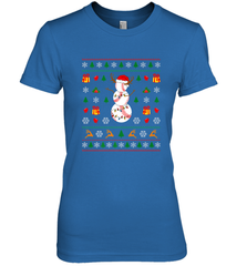 Christmas Baseball Snowman Reindeer In A Santa Hat Pajama Women's Premium T-Shirt Women's Premium T-Shirt - FordPhuMy