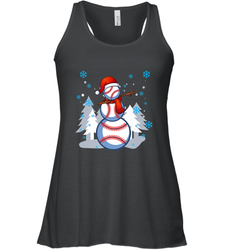 DABBING BASEBALL SNOWMAN _ Christmas Funny Women's Racerback Tank