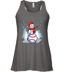 DABBING BASEBALL SNOWMAN _ Christmas Funny Women's Racerback Tank Women's Racerback Tank - FordPhuMy