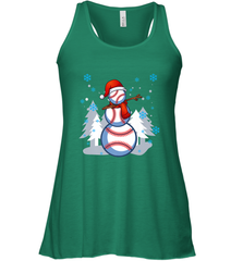DABBING BASEBALL SNOWMAN _ Christmas Funny Women's Racerback Tank Women's Racerback Tank - FordPhuMy
