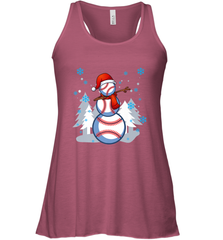 DABBING BASEBALL SNOWMAN _ Christmas Funny Women's Racerback Tank Women's Racerback Tank - FordPhuMy