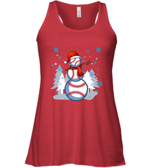 DABBING BASEBALL SNOWMAN _ Christmas Funny Women's Racerback Tank Women's Racerback Tank - FordPhuMy