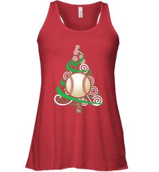 Christmas Tree Funny Cool Baseball Christmas Gifts Sports Women's Racerback Tank