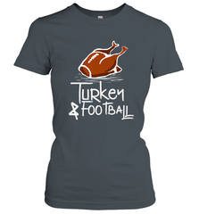 Turkey And Football Thanksgiving Day Football Fan Holiday Gift Women's T-Shirt Women's T-Shirt - FordPhuMy