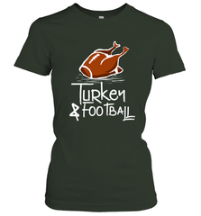 Turkey And Football Thanksgiving Day Football Fan Holiday Gift Women's T-Shirt Women's T-Shirt - FordPhuMy