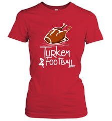 Turkey And Football Thanksgiving Day Football Fan Holiday Gift Women's T-Shirt Women's T-Shirt - FordPhuMy