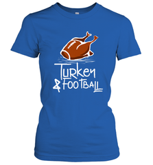 Turkey And Football Thanksgiving Day Football Fan Holiday Gift Women's T-Shirt Women's T-Shirt - FordPhuMy