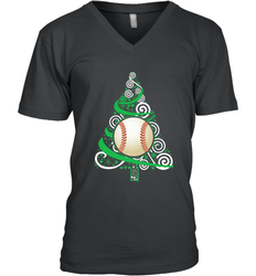 Christmas Tree Funny Cool Baseball Christmas Gifts Sports Men's V-Neck